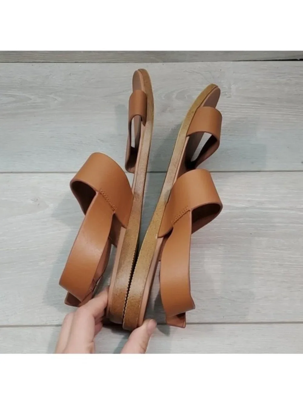 Steve Madden Women Daja Leather Ankle Leather Sandals Flats shoes sz 9.5M